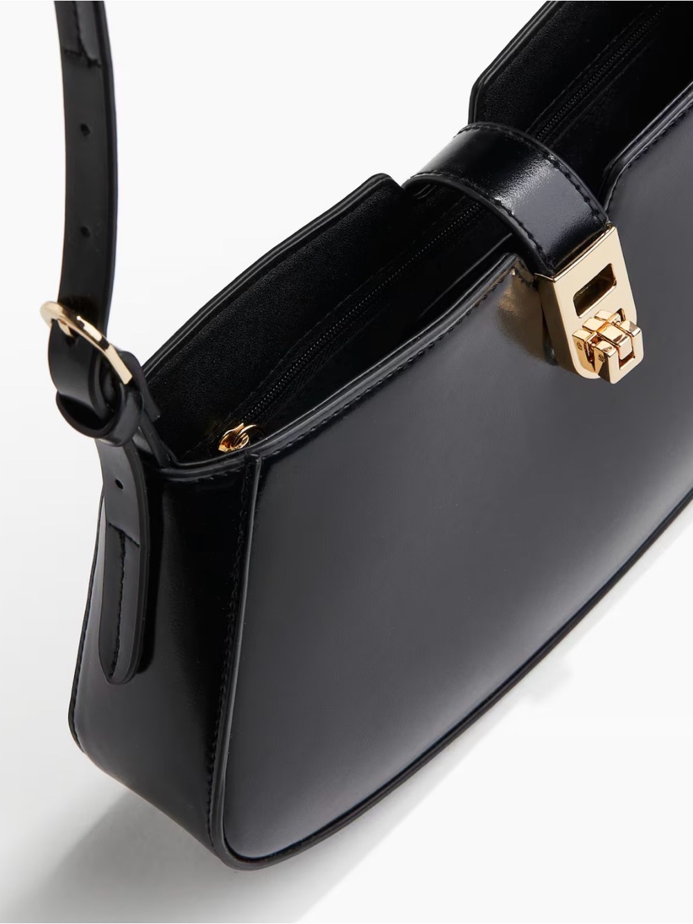Black Leather Shoulder Bag - Picture 2 of 10
